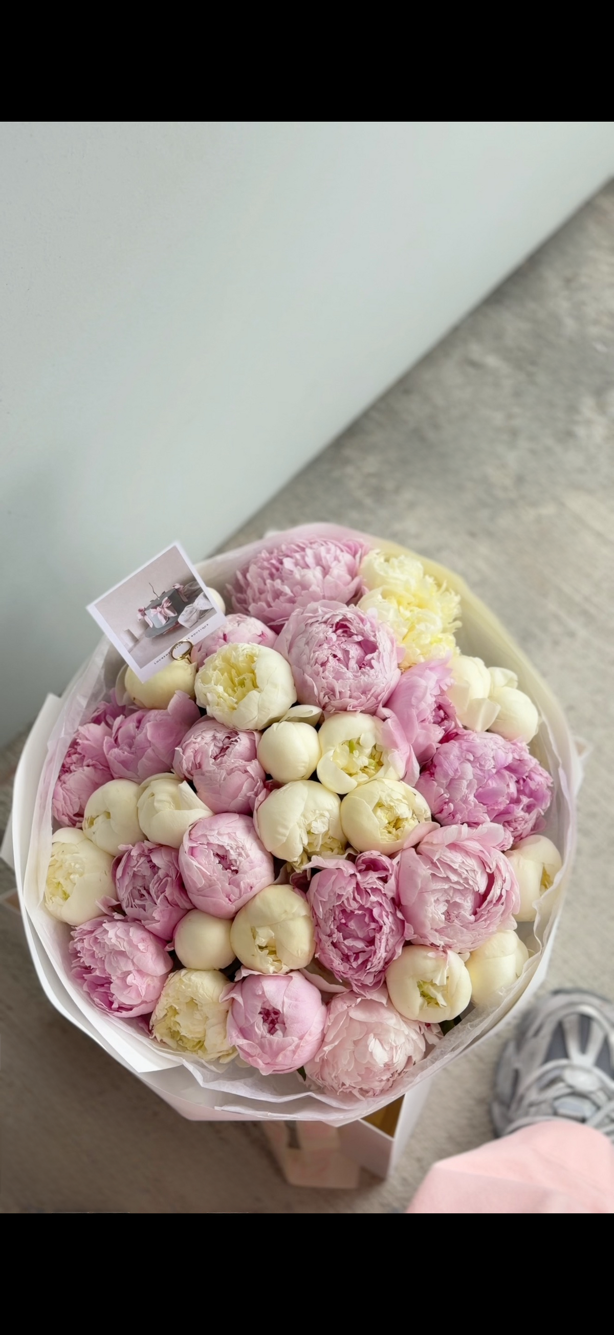 35 Pink & White Peonies Bouquet