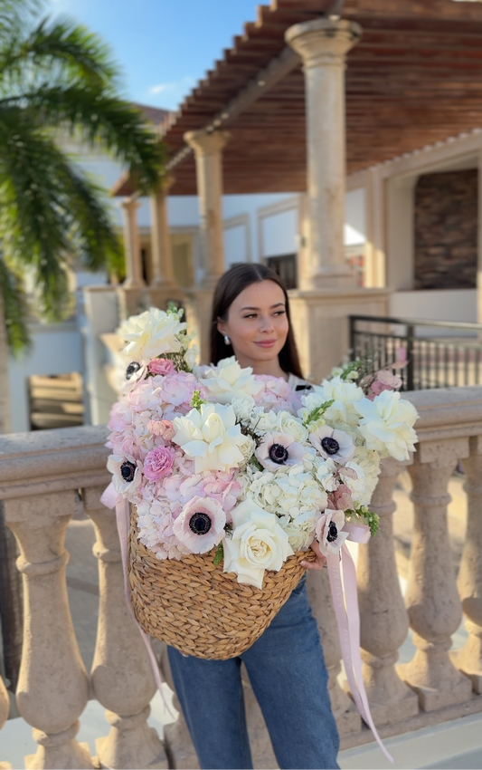 Basket with anemones