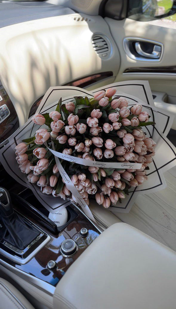 Bouquet 100 salmon tulips