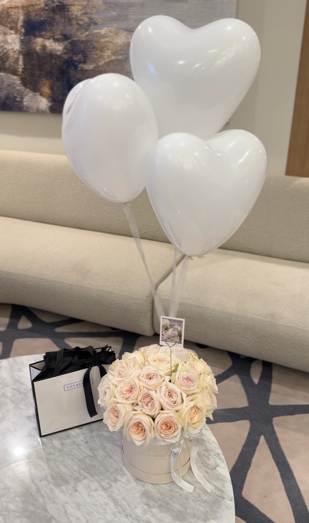 Flower Box + balloons+candle