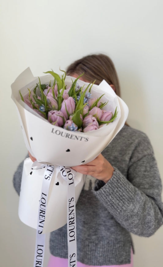 Lavender Tulips & Forget-Me-Nots