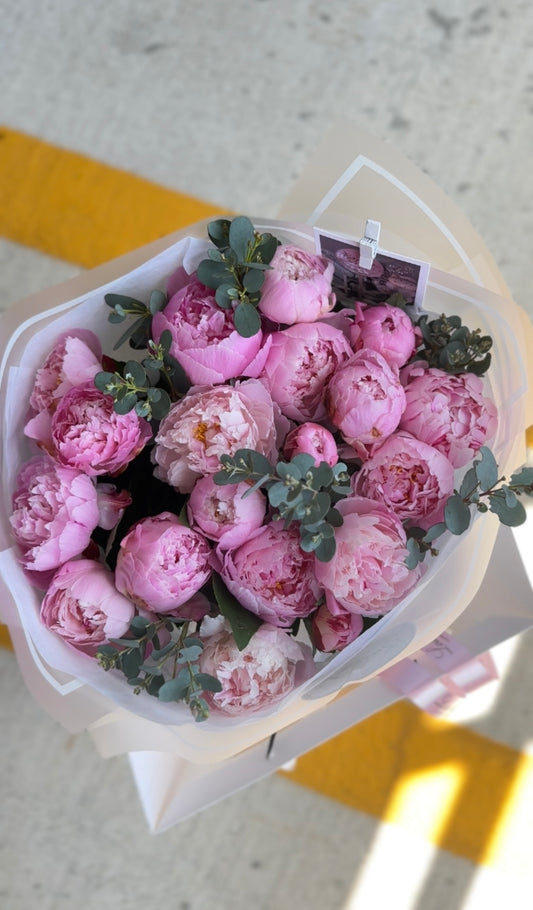 Bouquet “Pink Peonies & Eucalyptus”