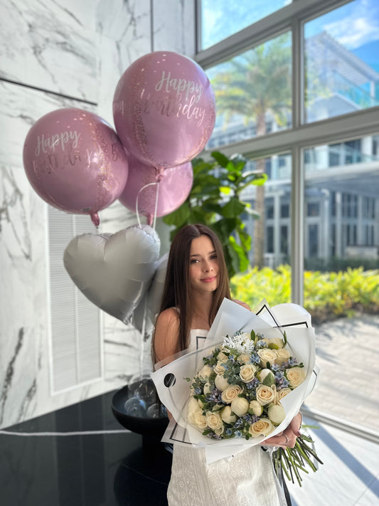 Flower bouquet "Peonies and Roses"