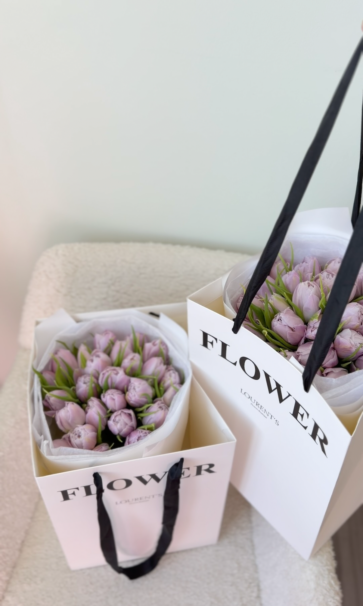 Bouquet Lavander “ peony” Tulips