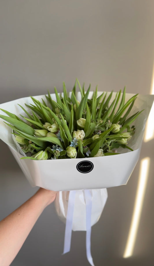 Bouquet “30 Double White Tulips”