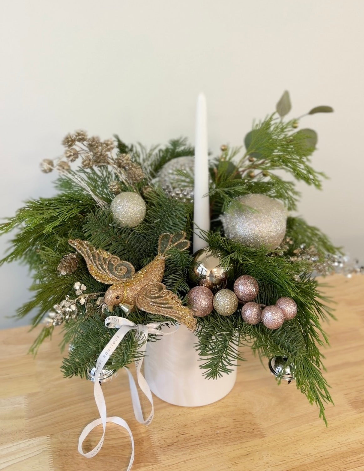 Christmas Candle Arrangement “Winter Bird of Light”