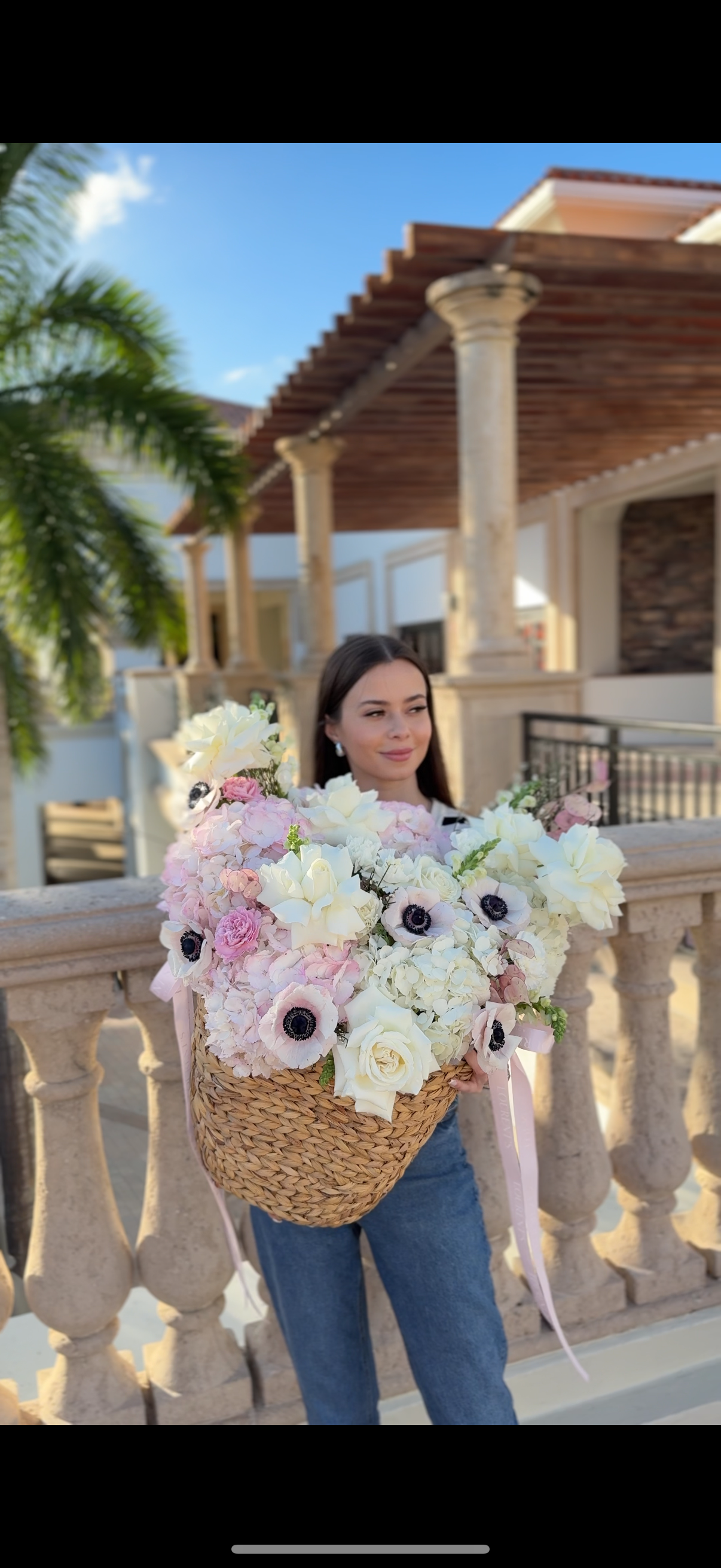 Basket with anemones